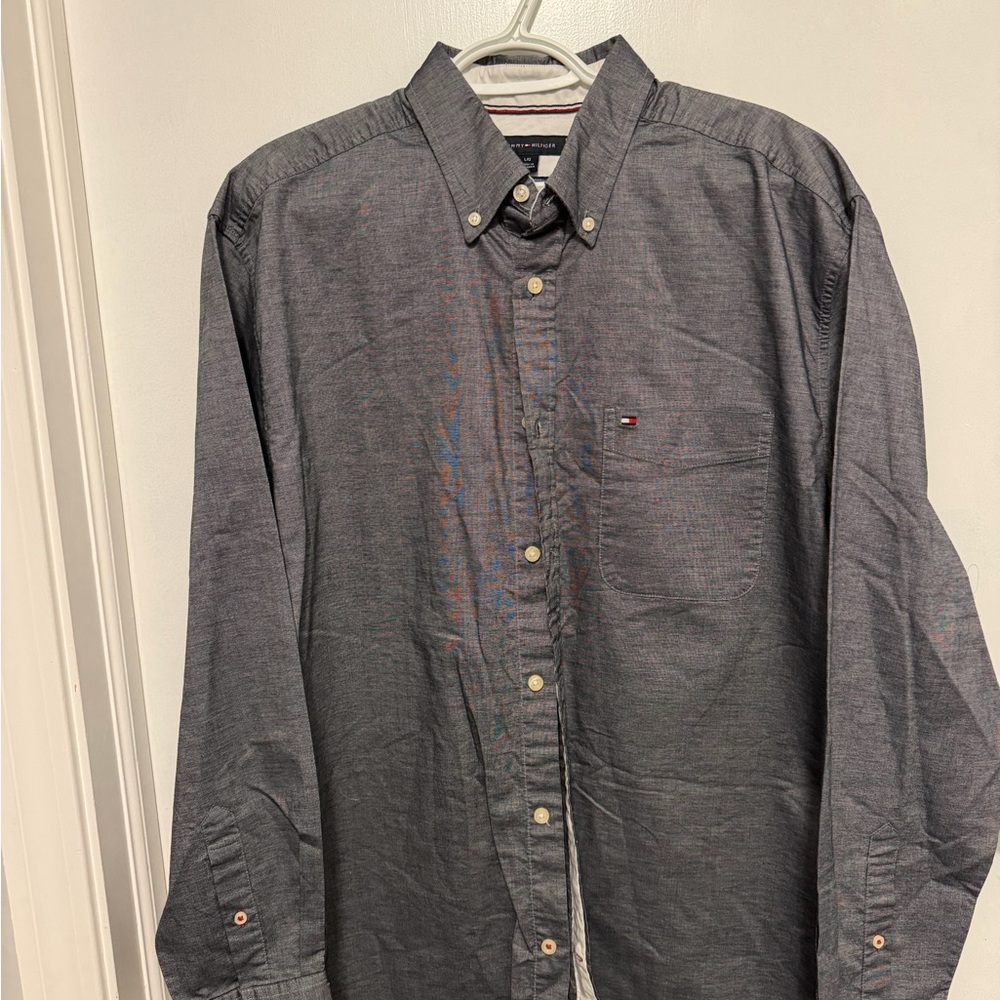 Tommy Hilfiger Men's Charcoal Button-Down Shirt